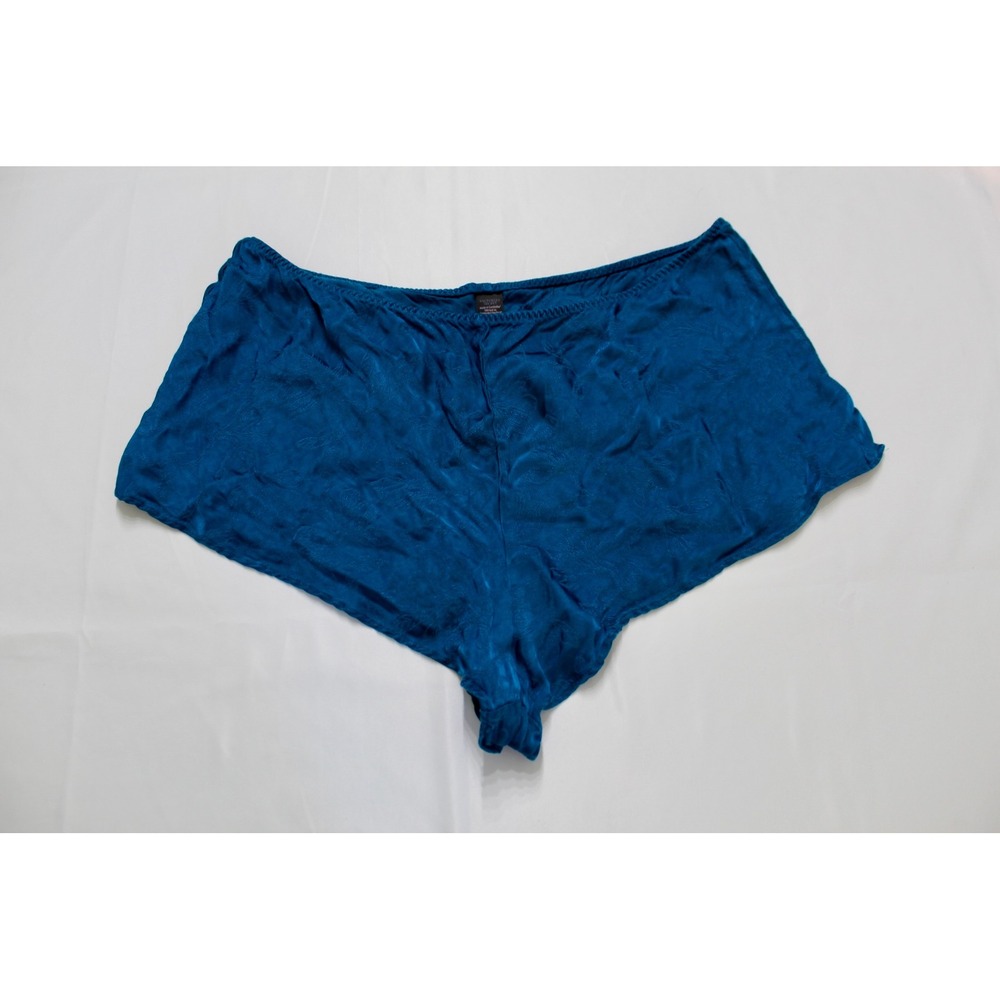 Victoria's Secret Teal Blue Floral Jacquard‎ Pajama Tap Shorts XL Viscose Sleep